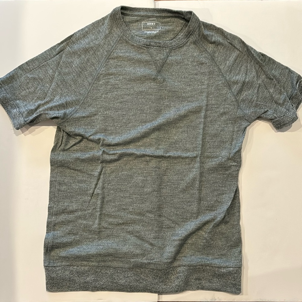 DKNY Short-Sleeve Baseball Tee, Medium Heather Grey, Small